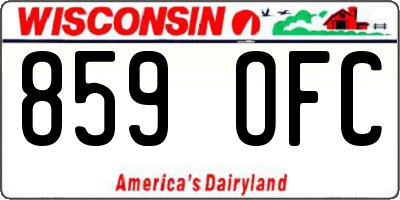 WI license plate 859OFC