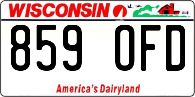 WI license plate 859OFD