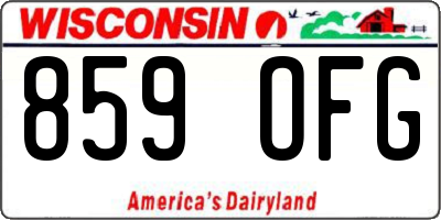 WI license plate 859OFG