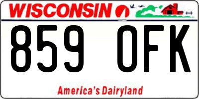 WI license plate 859OFK