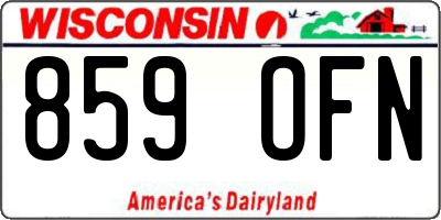 WI license plate 859OFN