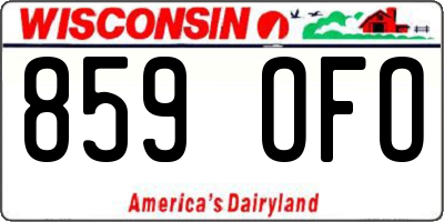 WI license plate 859OFO