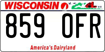 WI license plate 859OFR