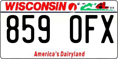 WI license plate 859OFX