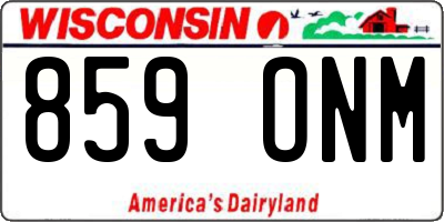 WI license plate 859ONM