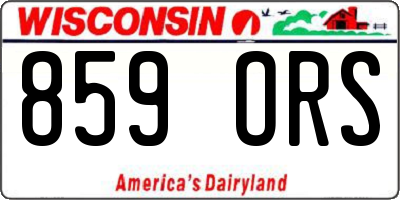 WI license plate 859ORS