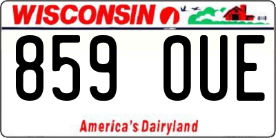 WI license plate 859OUE