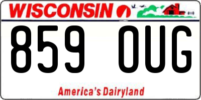WI license plate 859OUG