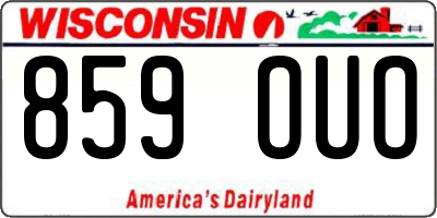 WI license plate 859OUO