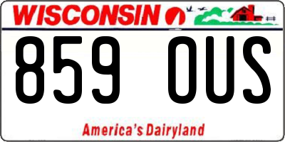 WI license plate 859OUS