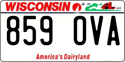 WI license plate 859OVA