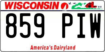 WI license plate 859PIW