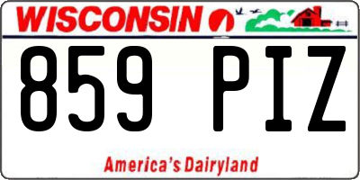 WI license plate 859PIZ
