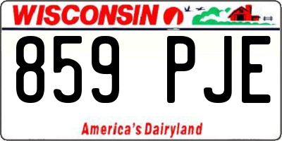 WI license plate 859PJE