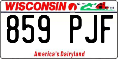 WI license plate 859PJF