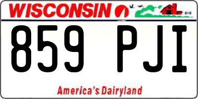 WI license plate 859PJI