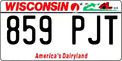 WI license plate 859PJT