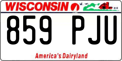 WI license plate 859PJU