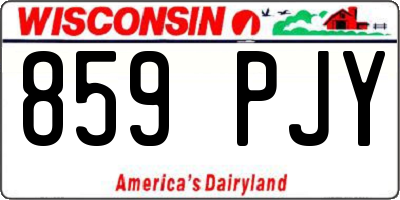 WI license plate 859PJY