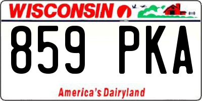 WI license plate 859PKA