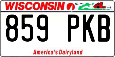 WI license plate 859PKB