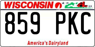 WI license plate 859PKC