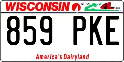WI license plate 859PKE