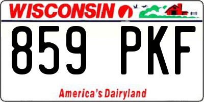 WI license plate 859PKF