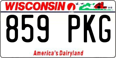 WI license plate 859PKG