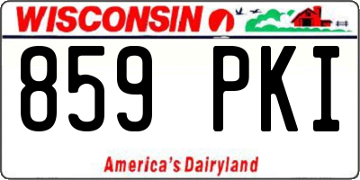 WI license plate 859PKI