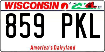 WI license plate 859PKL
