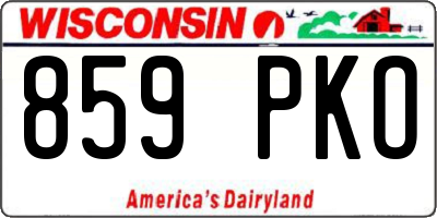 WI license plate 859PKO