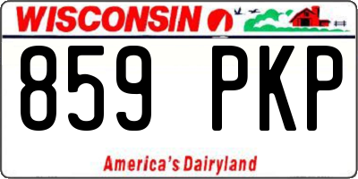 WI license plate 859PKP