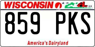 WI license plate 859PKS