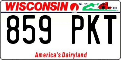 WI license plate 859PKT