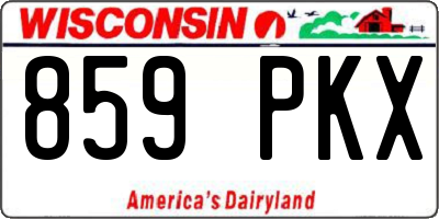 WI license plate 859PKX