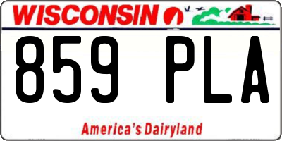 WI license plate 859PLA
