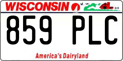 WI license plate 859PLC