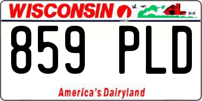 WI license plate 859PLD