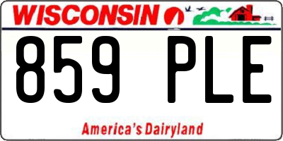 WI license plate 859PLE