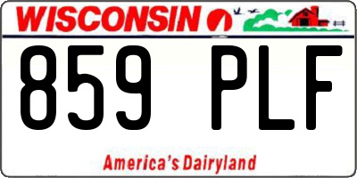 WI license plate 859PLF