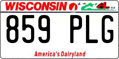 WI license plate 859PLG