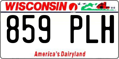 WI license plate 859PLH