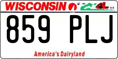 WI license plate 859PLJ