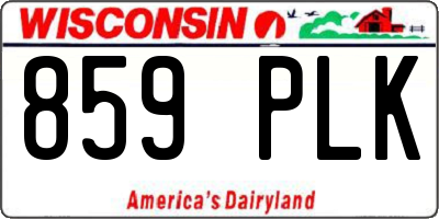 WI license plate 859PLK