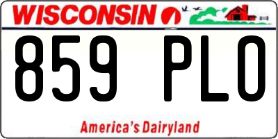 WI license plate 859PLO
