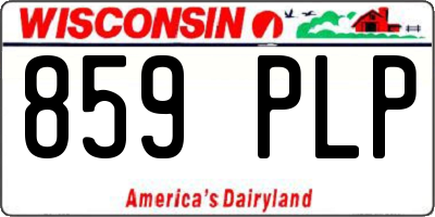 WI license plate 859PLP