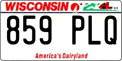 WI license plate 859PLQ