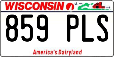 WI license plate 859PLS