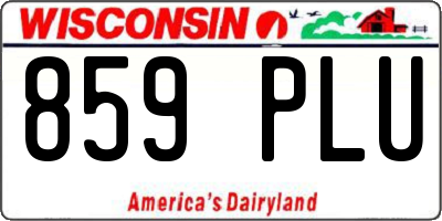 WI license plate 859PLU